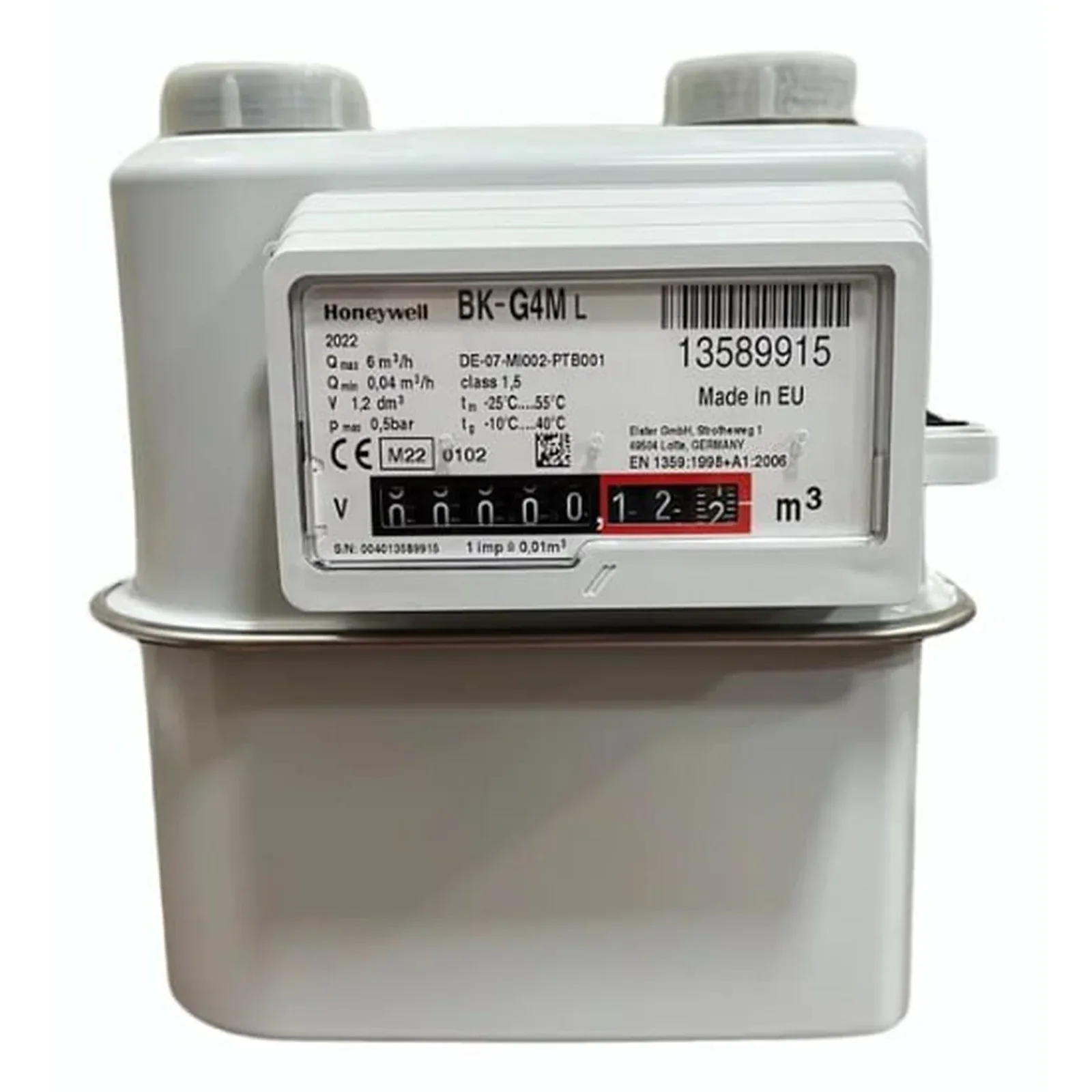 Honeywell Elster BK-G4M Diaphragm Gas Meter G4 &mdash; Gas Flow Meters by Honeywell Elster, Type BK-G4M L — zoomed view